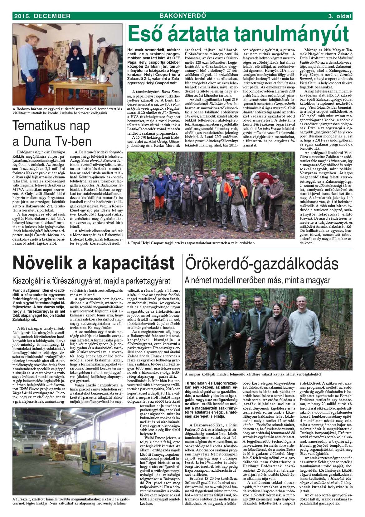 Vállalati újság 2015. december - XLI. évfolyam, 4. szám 3. oldal