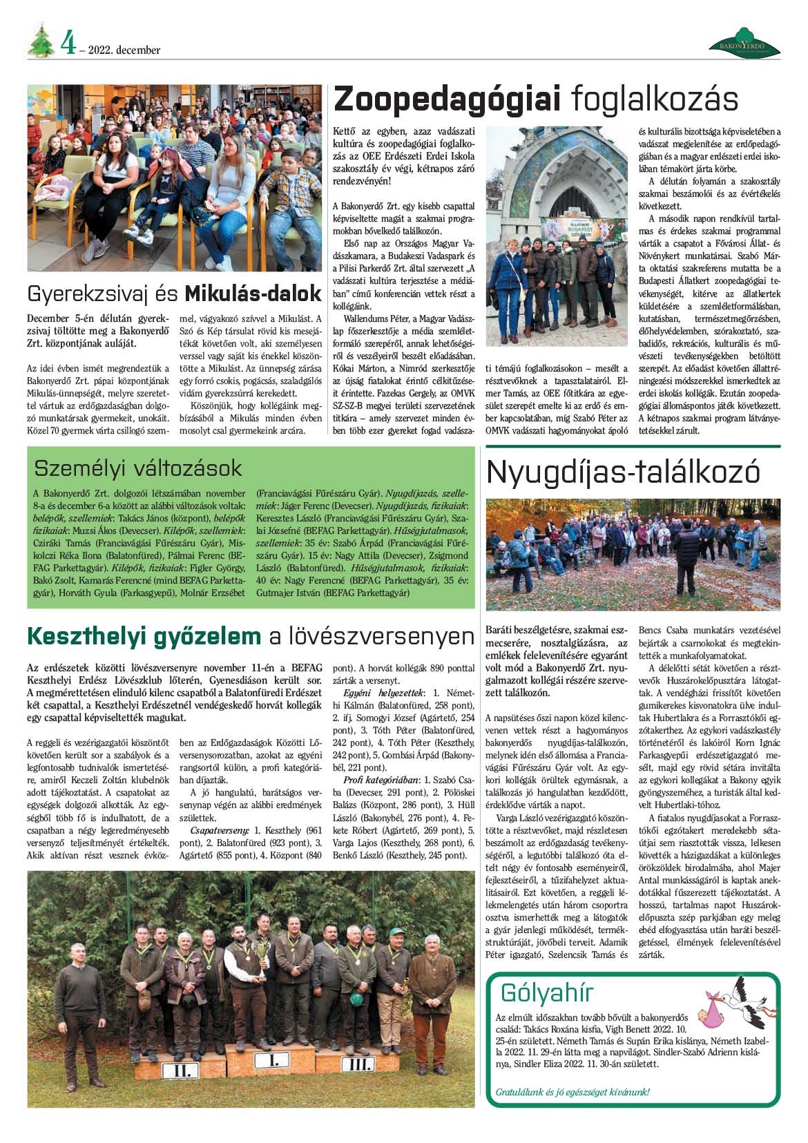 Vállalati újság 2022. December - XLVII. évfolyam, 4. szám 4. oldal