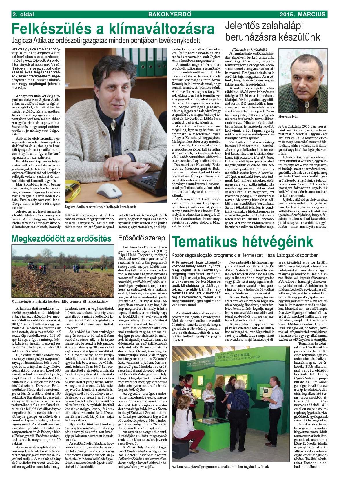 Vállalati újság 2015. március - XLI. évfolyam, 1. szám 2. oldal