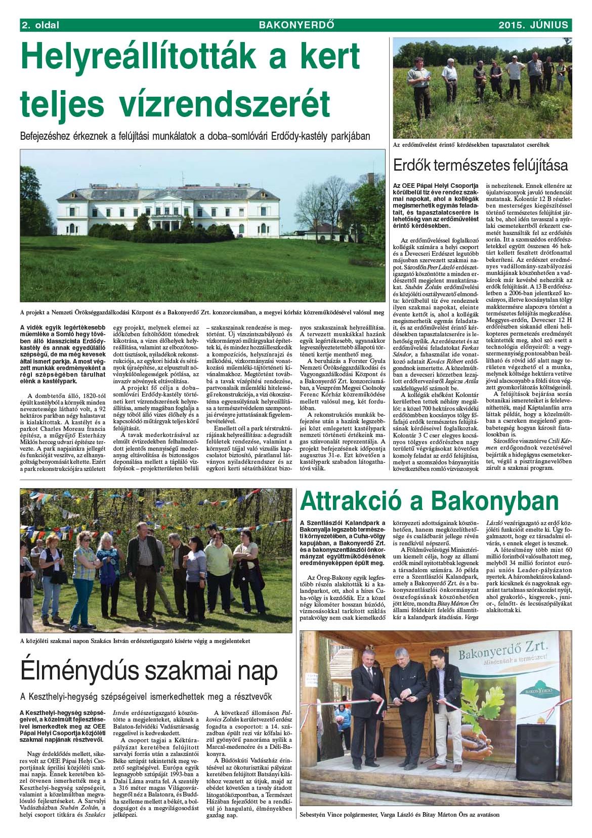 Vállalati újság 2015. június - XLI. évfolyam, 2. szám 2. oldal