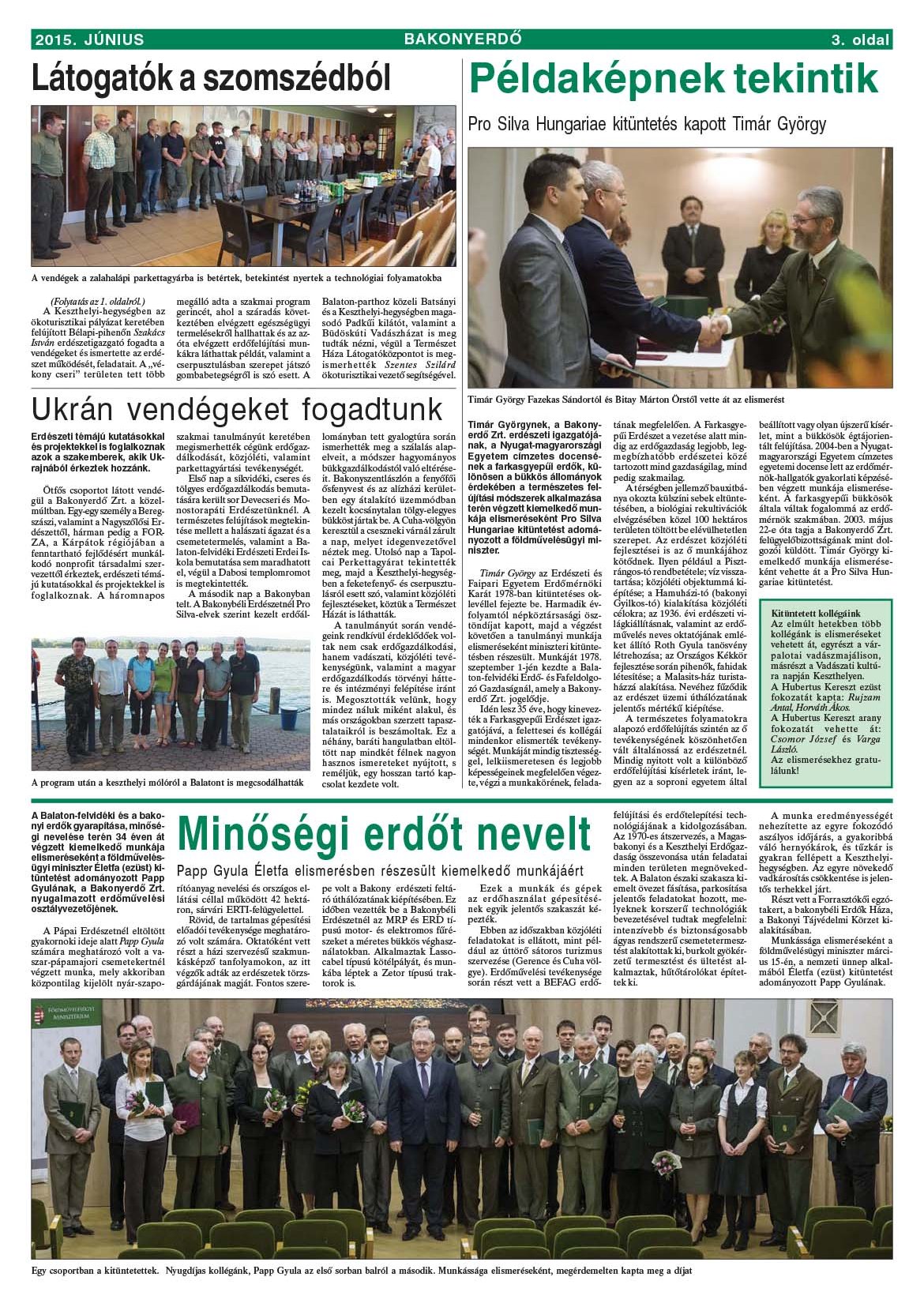 Vállalati újság 2015. június - XLI. évfolyam, 2. szám 3. oldal