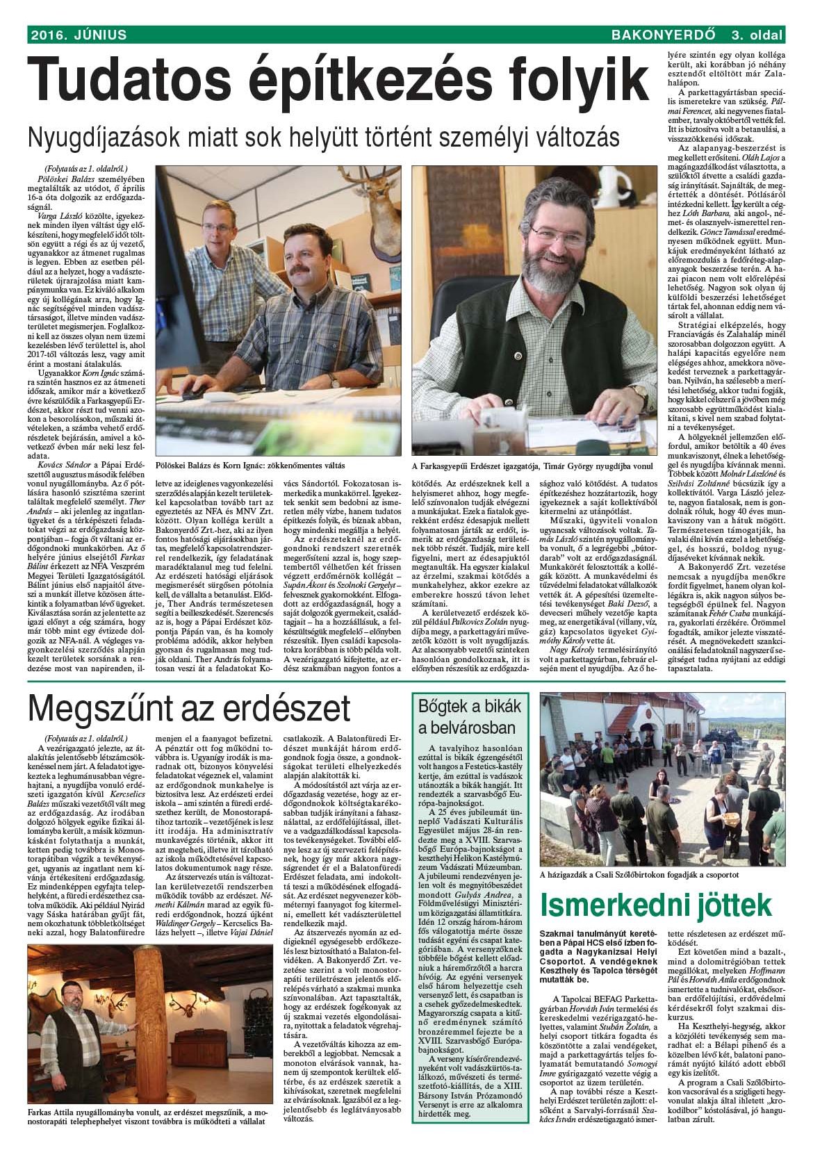 Vállalati újság 2016. június - XLII. évfolyam, 2. szám 3. oldal