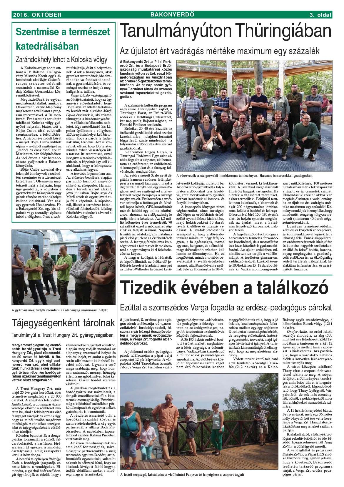 Vállalati újság 2016. október - XLII. évfolyam, 3. szám 3. oldal