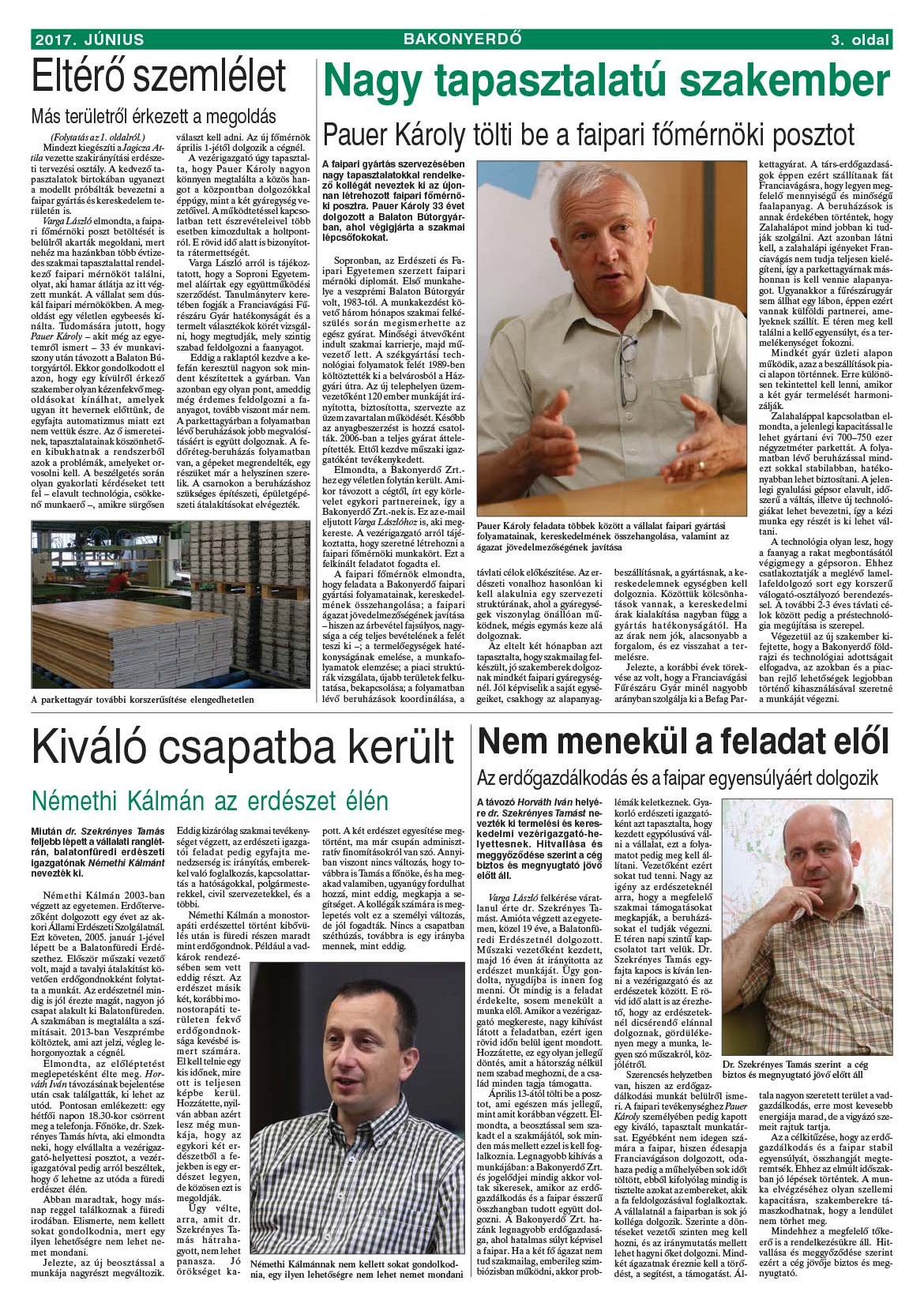 Vállalati újság 2017. június - XLII. évfolyam, 2. szám 3. oldal