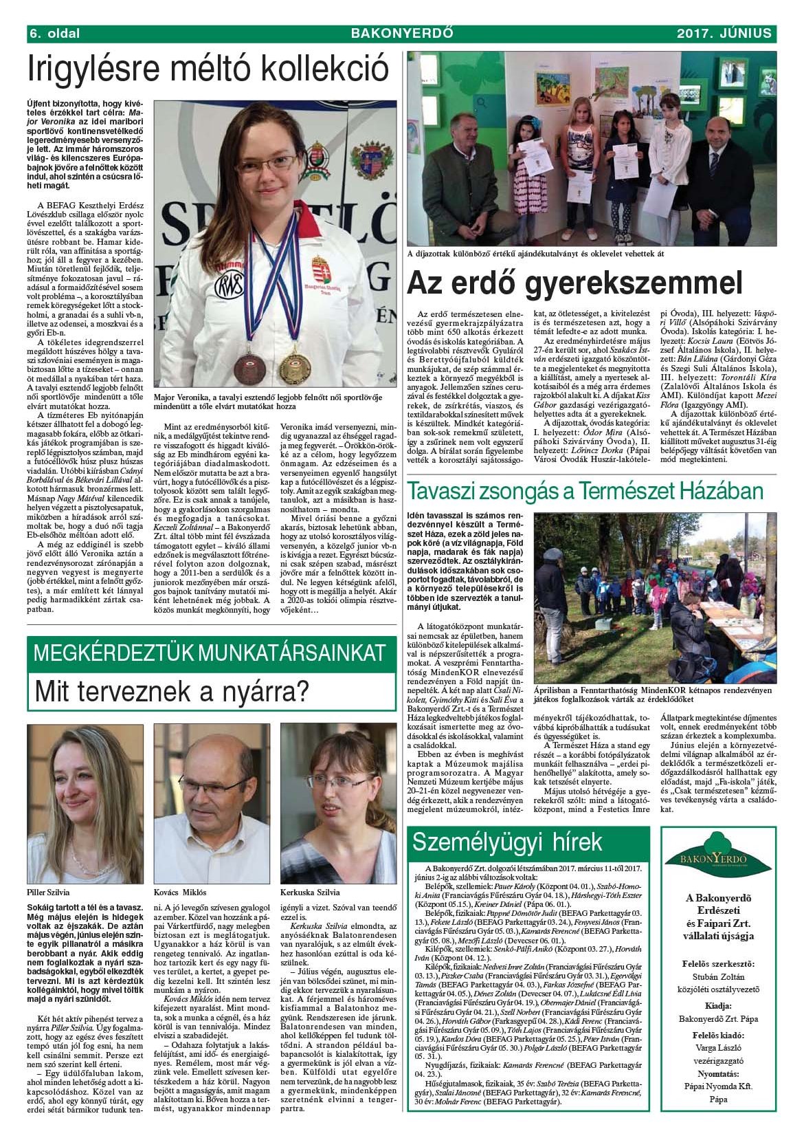Vállalati újság 2017. június - XLII. évfolyam, 2. szám 6. oldal