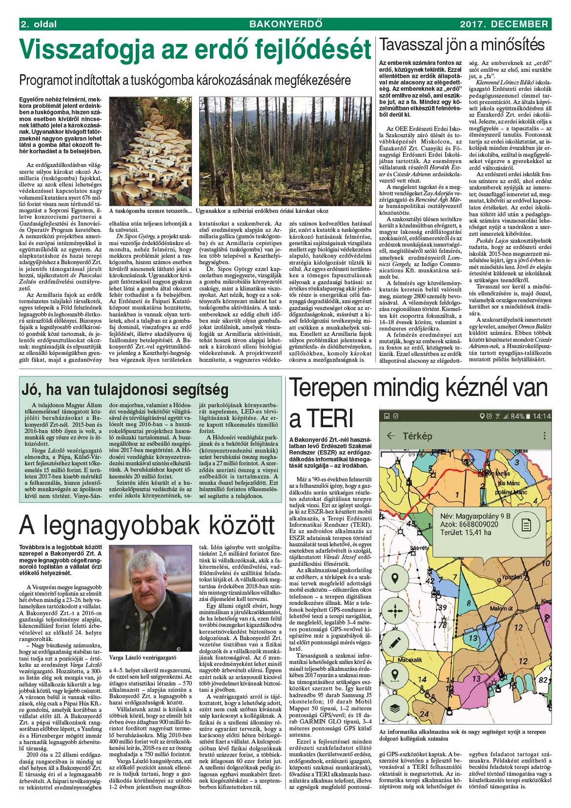 Vállalati újság 2017. december - XLII. évfolyam, 4. szám 2. oldal