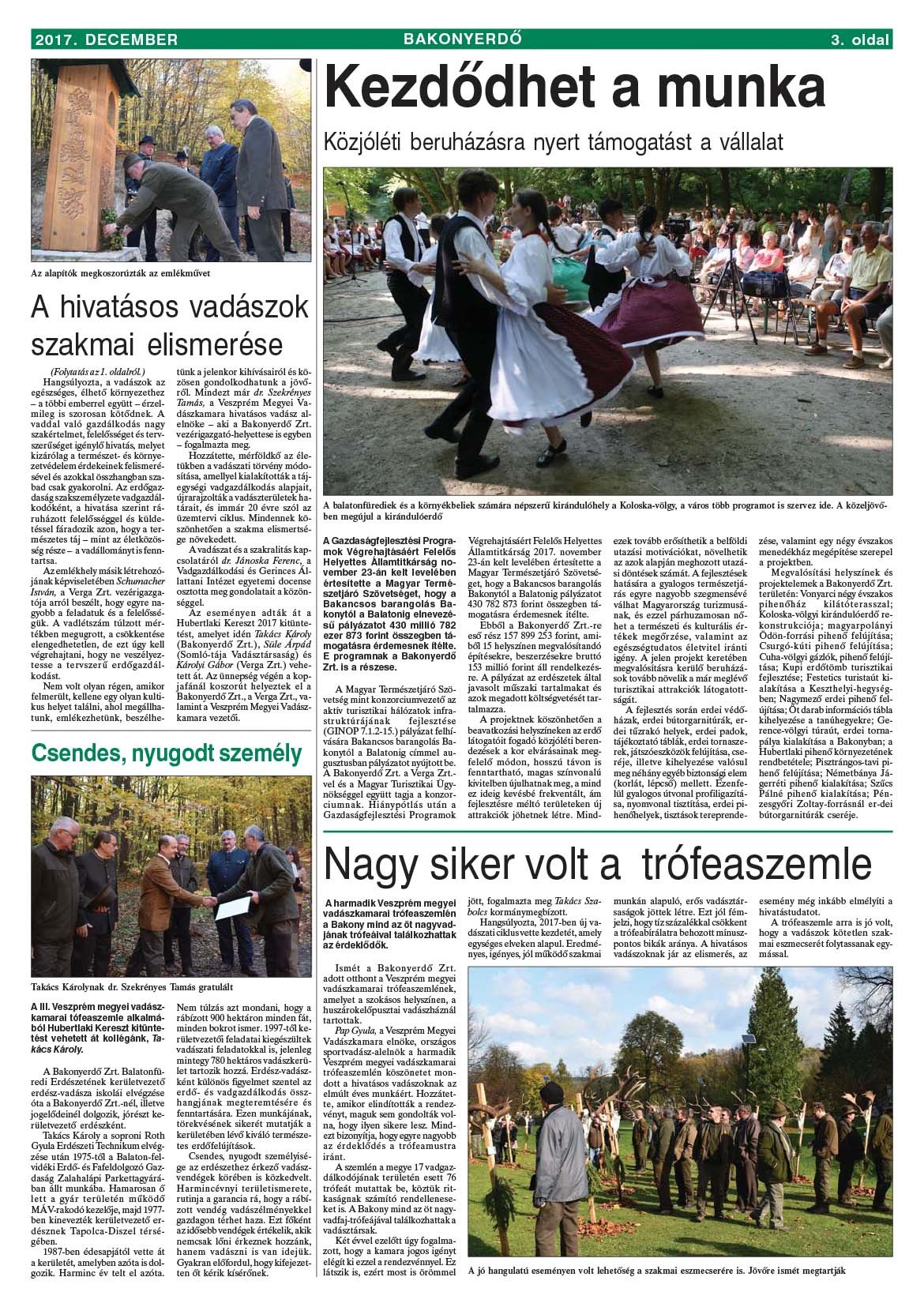 Vállalati újság 2017. december - XLII. évfolyam, 4. szám 3. oldal