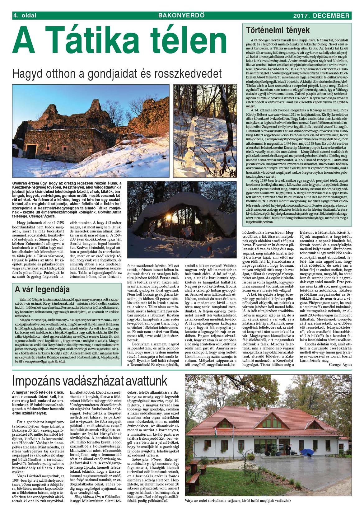 Vállalati újság 2017. december - XLII. évfolyam, 4. szám 4. oldal