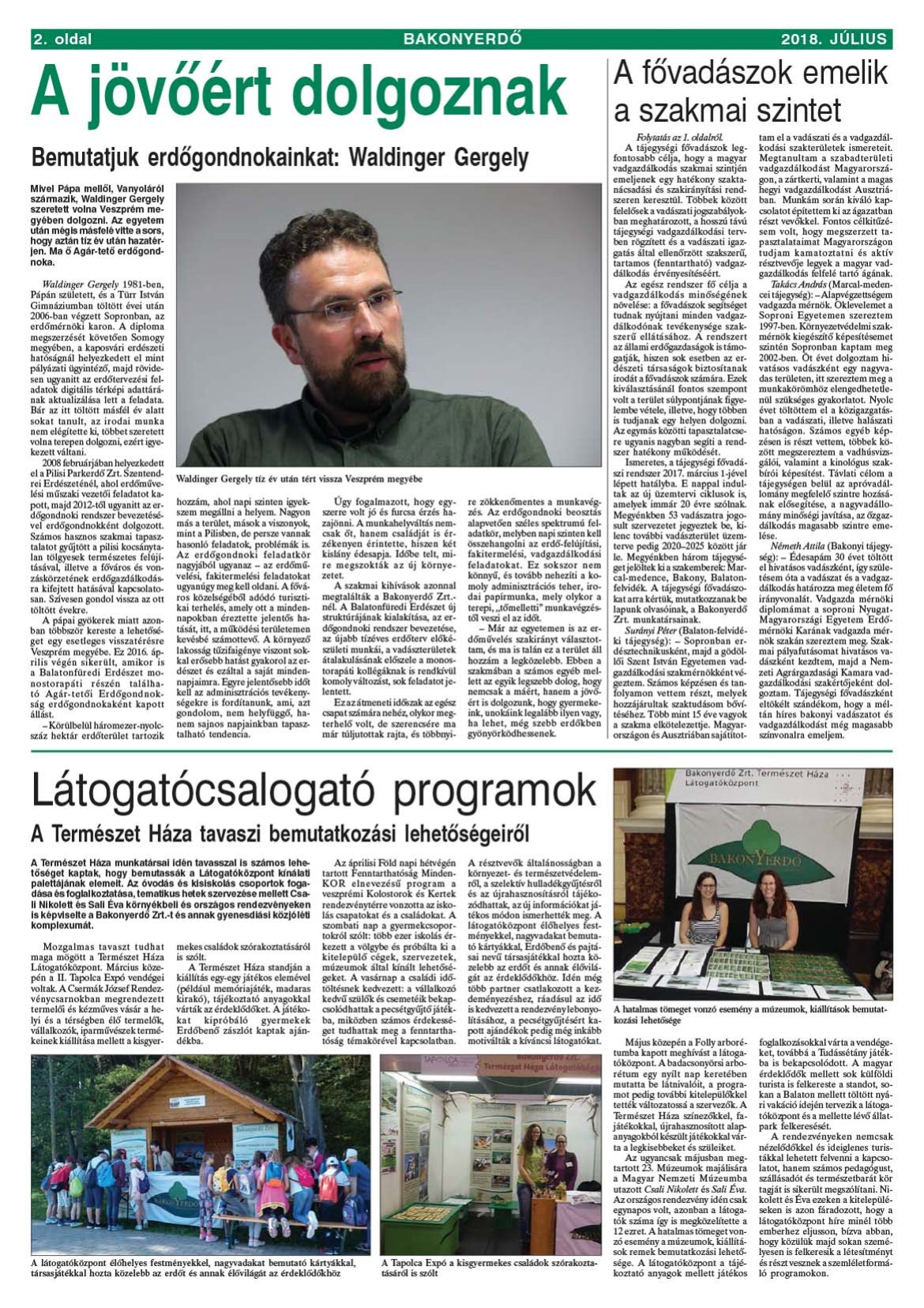 Vállalati újság 2018. július - XLIII. évfolyam, 2. szám 2. oldal
