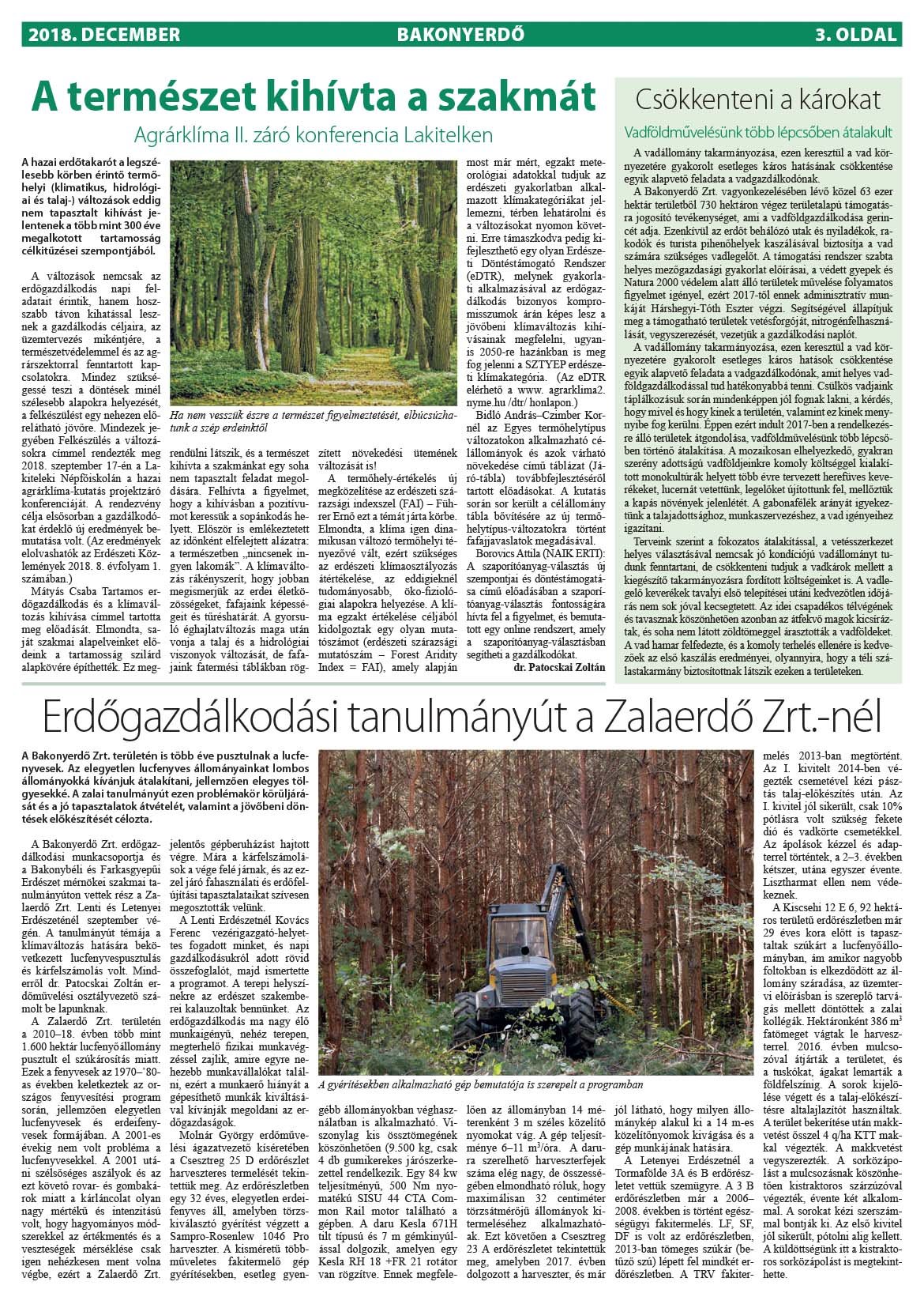 Vállalati újság 2018. december - XLIII. évfolyam, 4. szám 3. oldal
