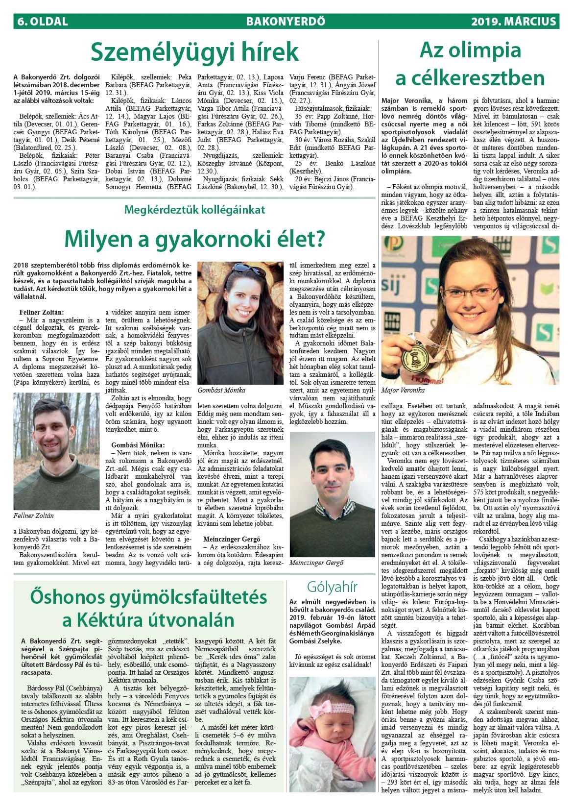 Vállalati újság 2019. március - XLIV. évfolyam, 1. szám 6. oldal
