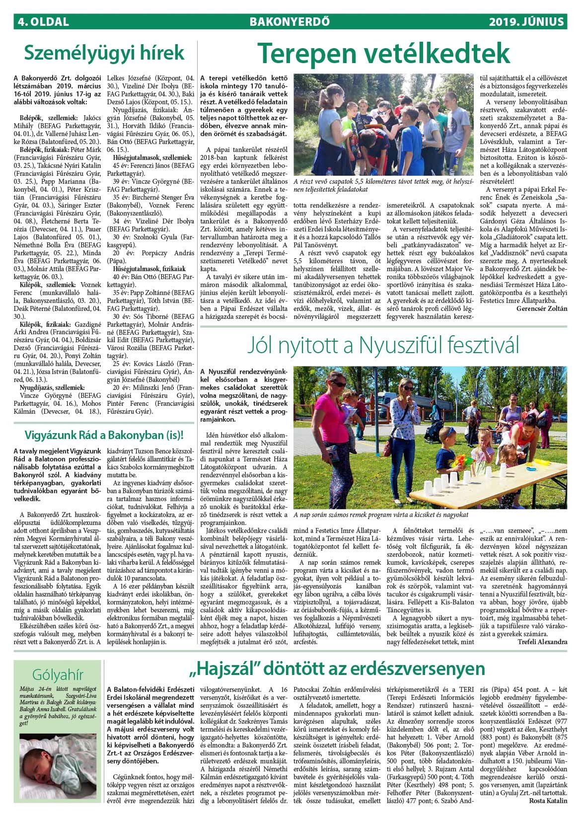 Vállalati újság 2019. június - XLIV. évfolyam, 2. szám 4. oldal