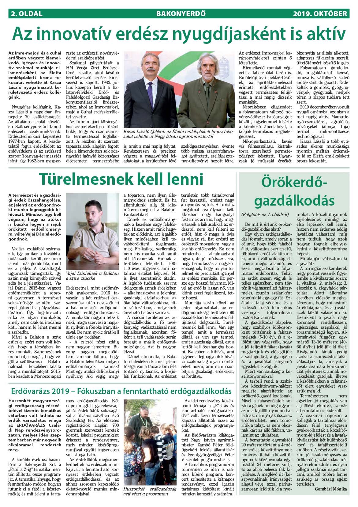 Vállalati újság 2019. október - XLIV. évfolyam, 3. szám 2. oldal