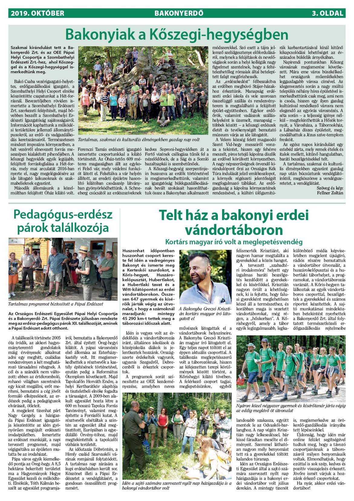 Vállalati újság 2019. október - XLIV. évfolyam, 3. szám 3. oldal