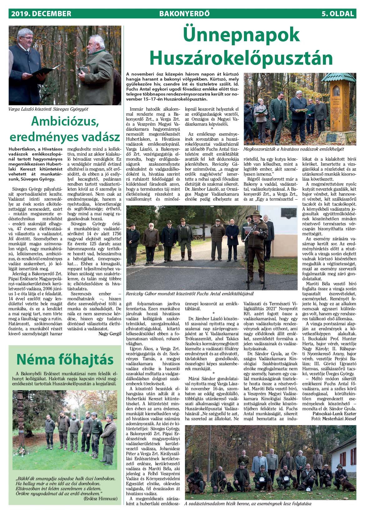 Vállalati újság 2019. december - XLIV. évfolyam, 4. szám 5. oldal