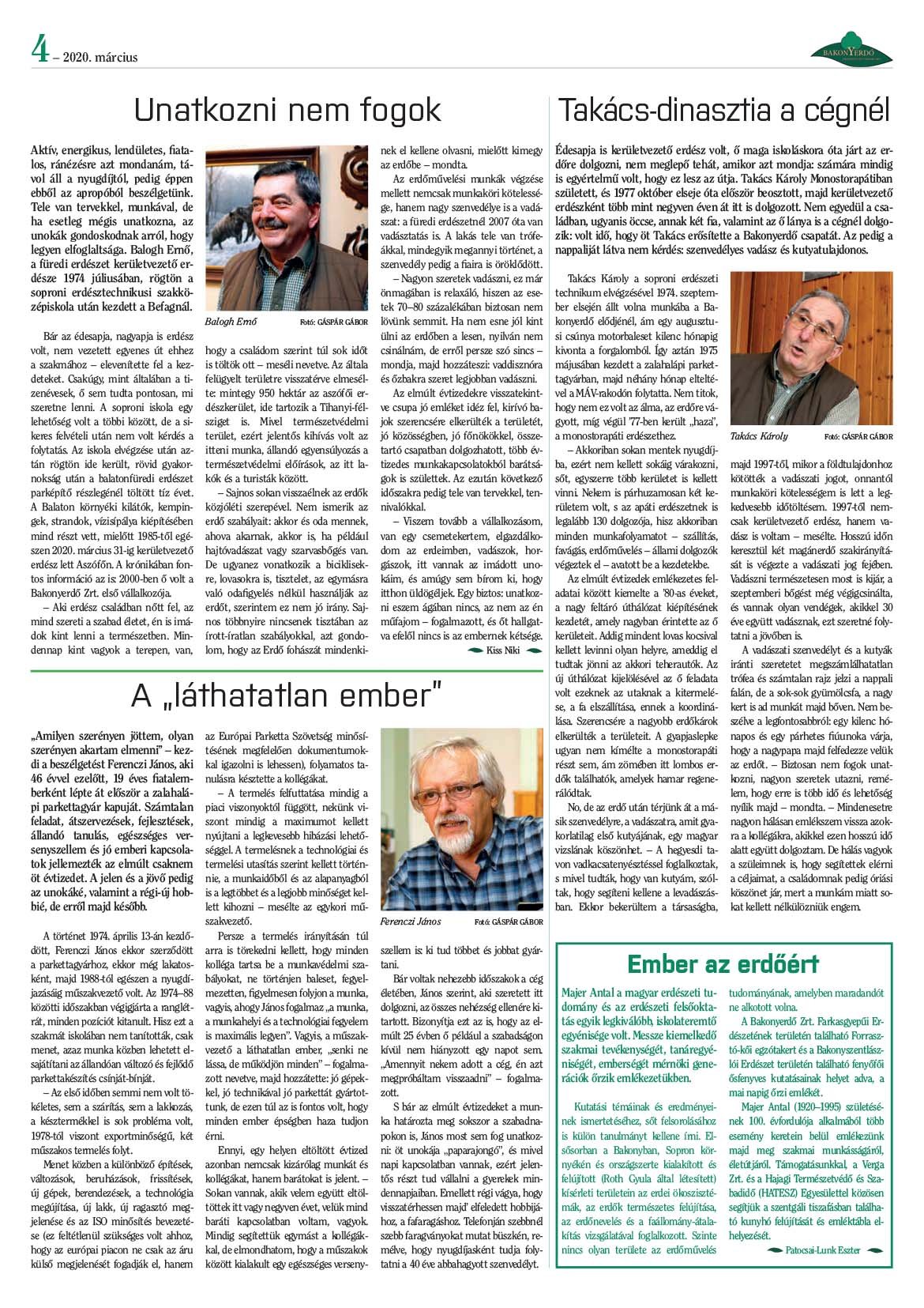 Vállalati újság 2020. március - XLV. évfolyam, 1. szám 4. oldal