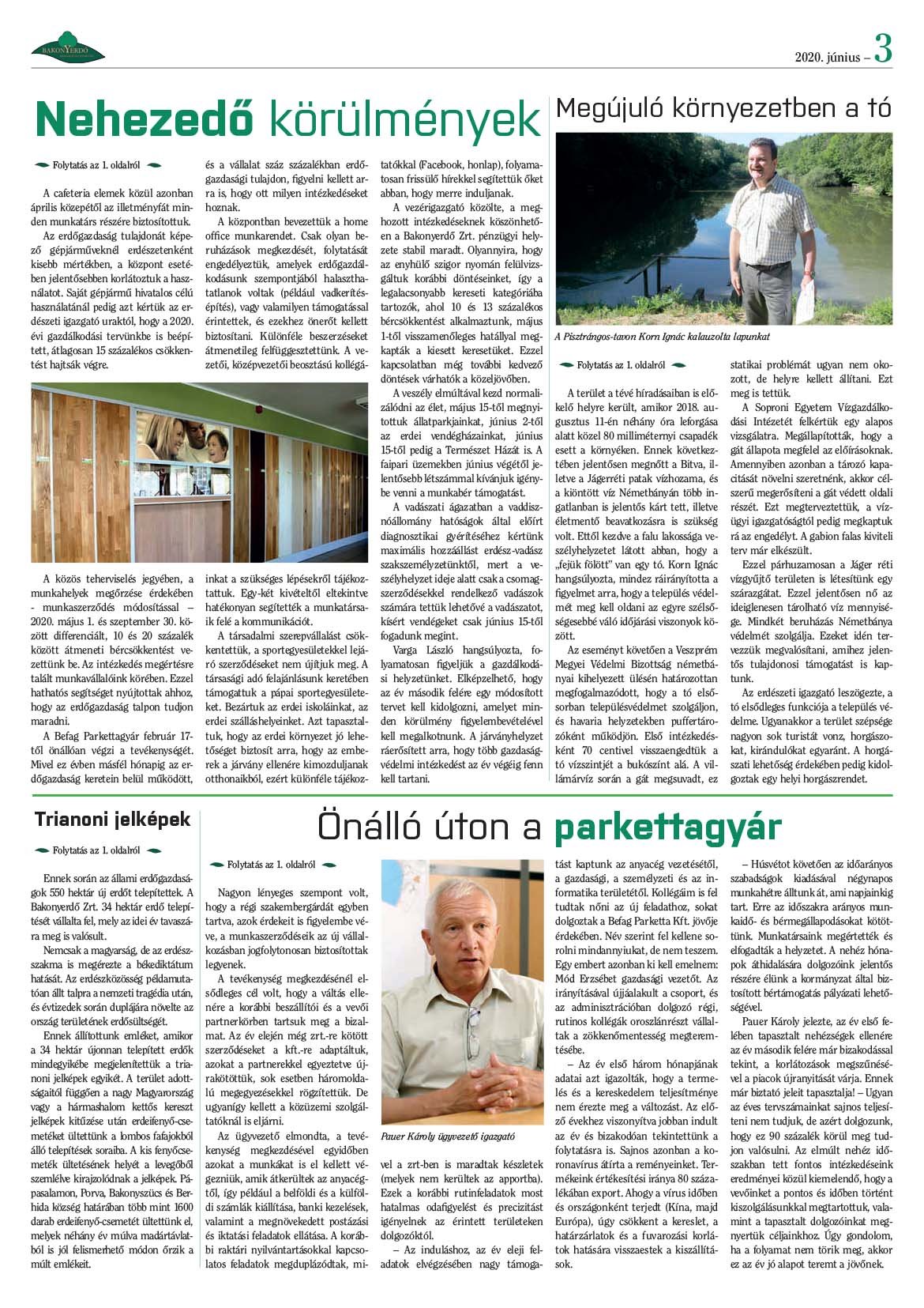 Vállalati újság 2020. június - XLV. évfolyam, 2. szám 3. oldal