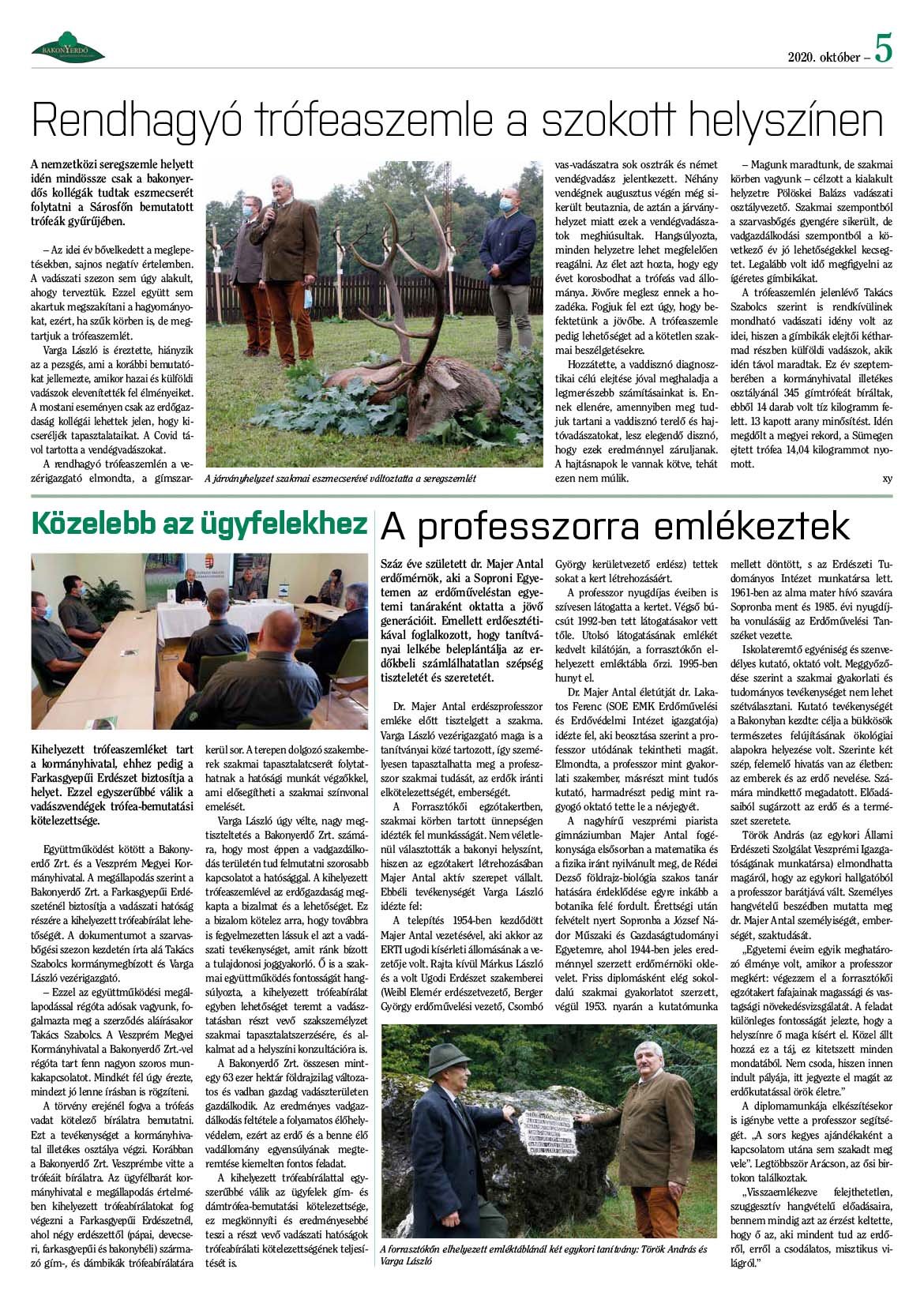 Vállalati újság 2020. október - XLV. évfolyam, 3. szám 5. oldal