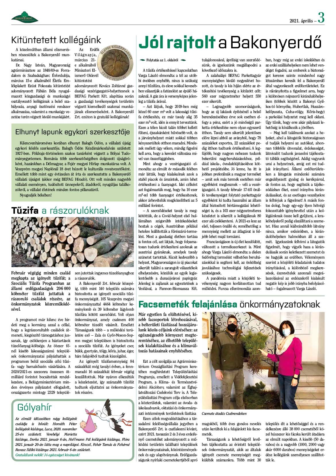 Vállalati újság 2021. április - XLVI. évfolyam, 1. szám 3. oldal
