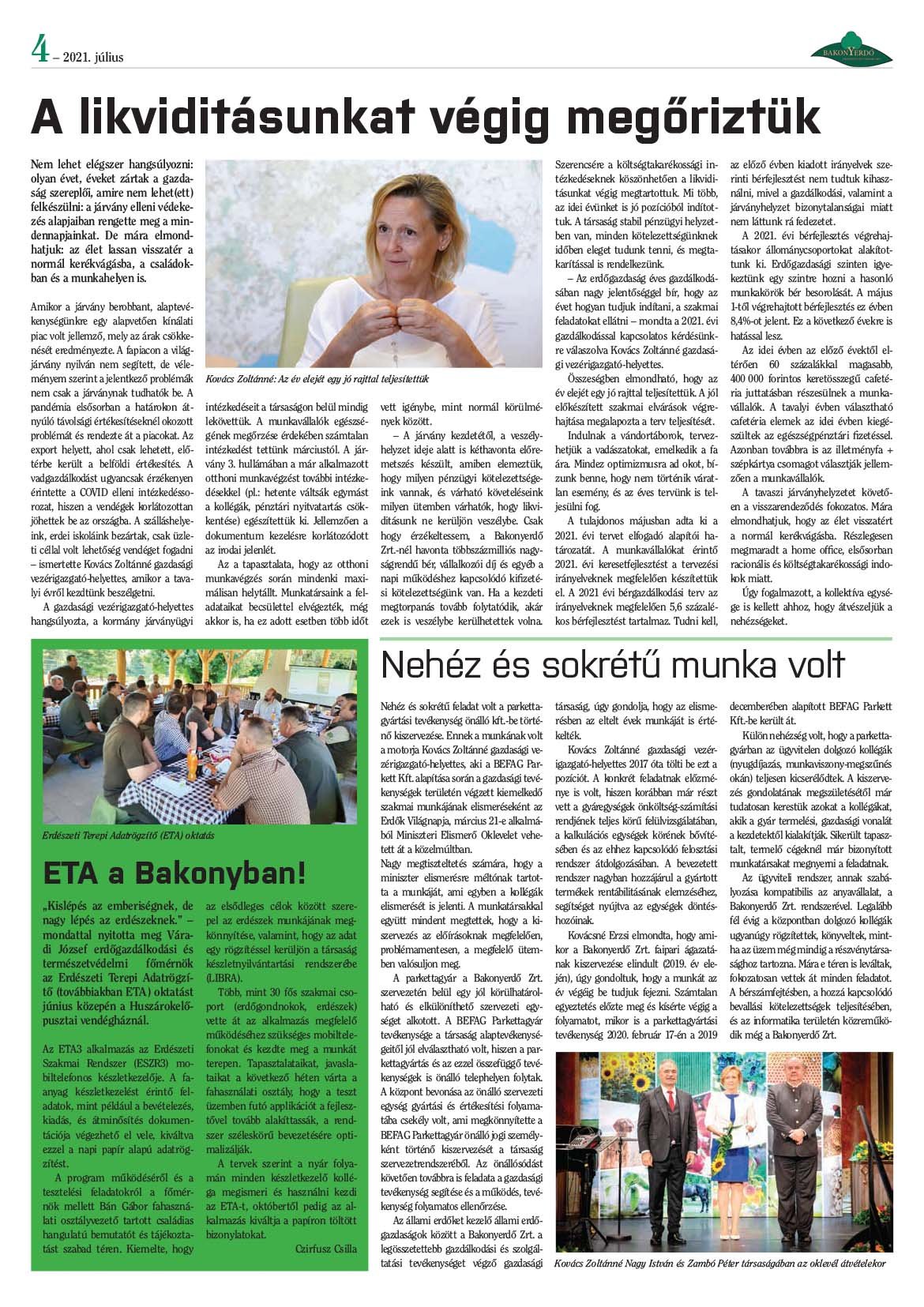 Vállalati újság 2021. július - XLVI. évfolyam, 2. szám 4. oldal