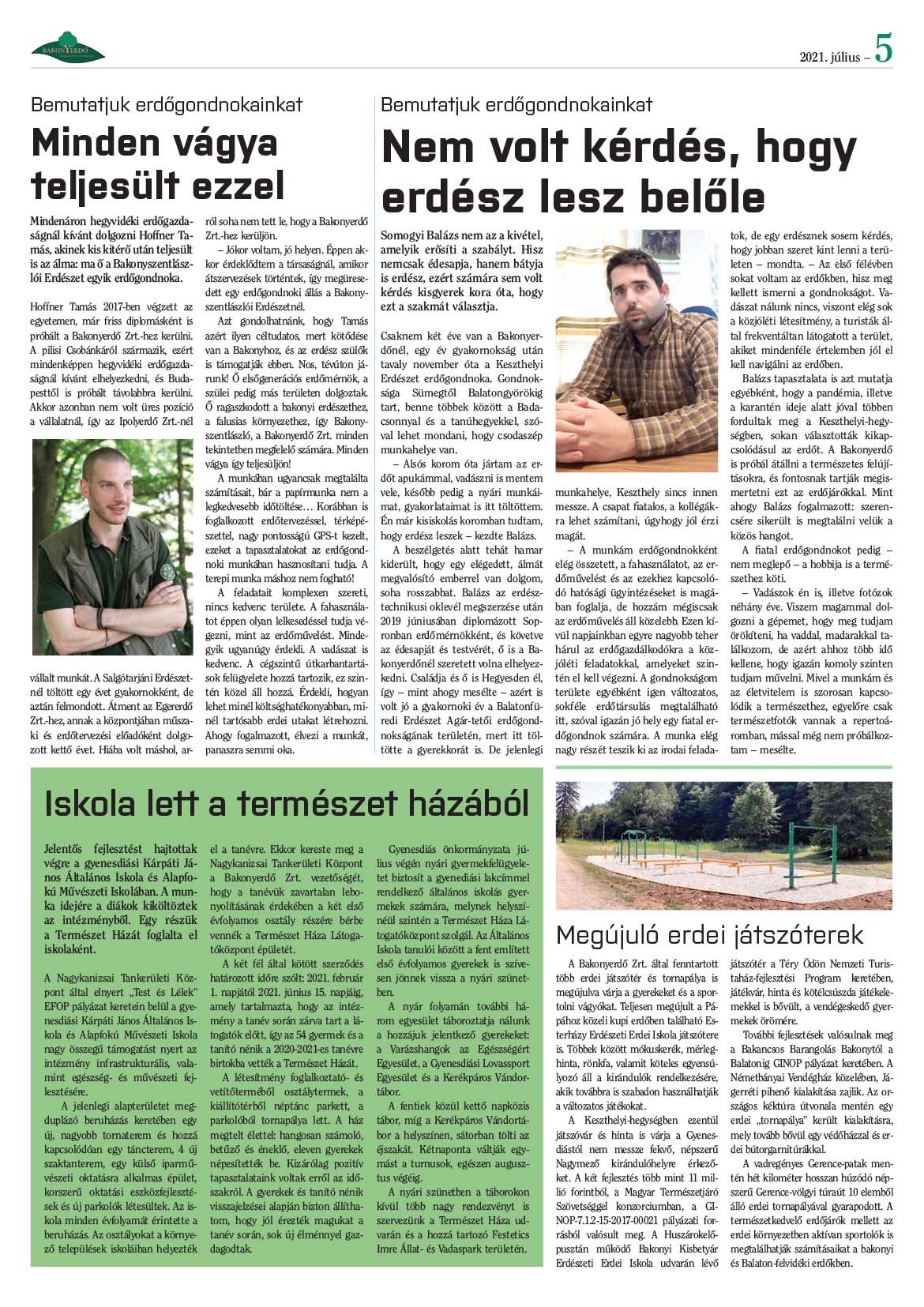 Vállalati újság 2021. július - XLVI. évfolyam, 2. szám 5. oldal