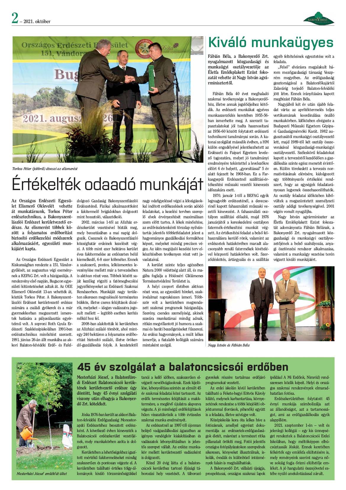 Vállalati újság 2021. október - XLVI. évfolyam, 3. szám 2. oldal