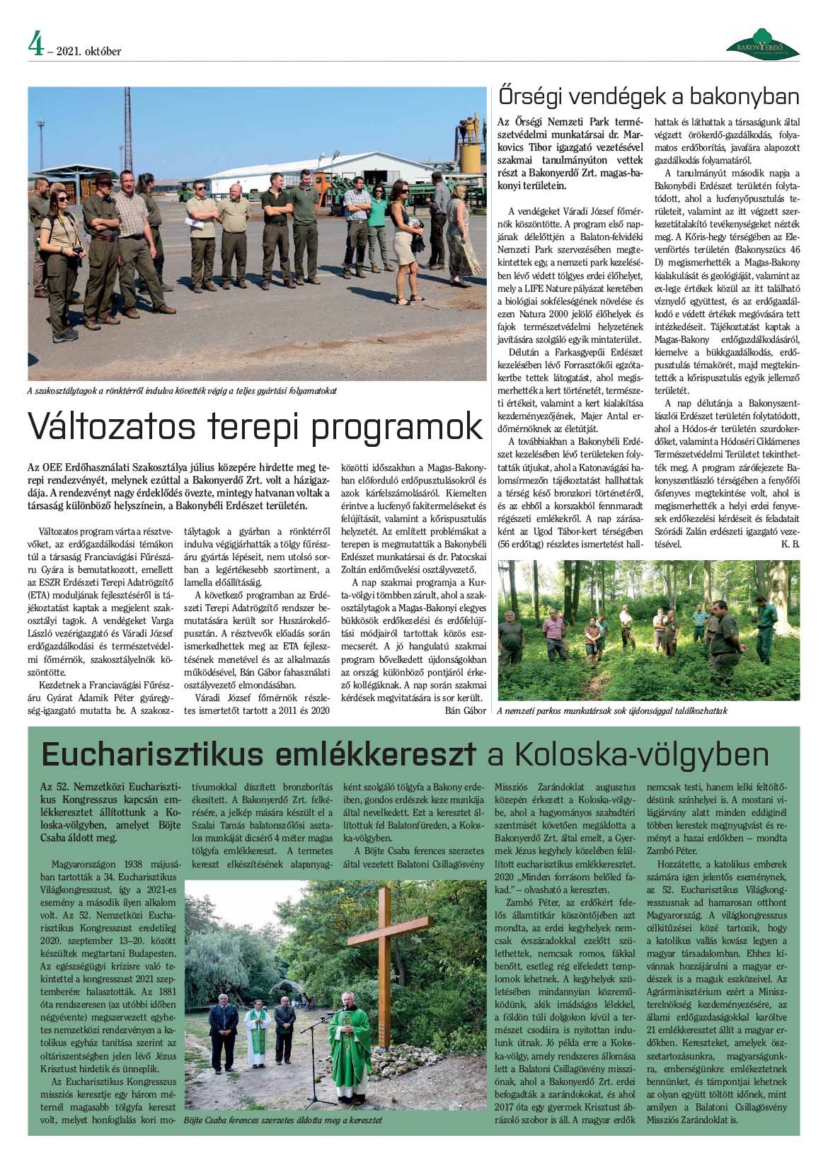 Vállalati újság 2021. október - XLVI. évfolyam, 3. szám 4. oldal