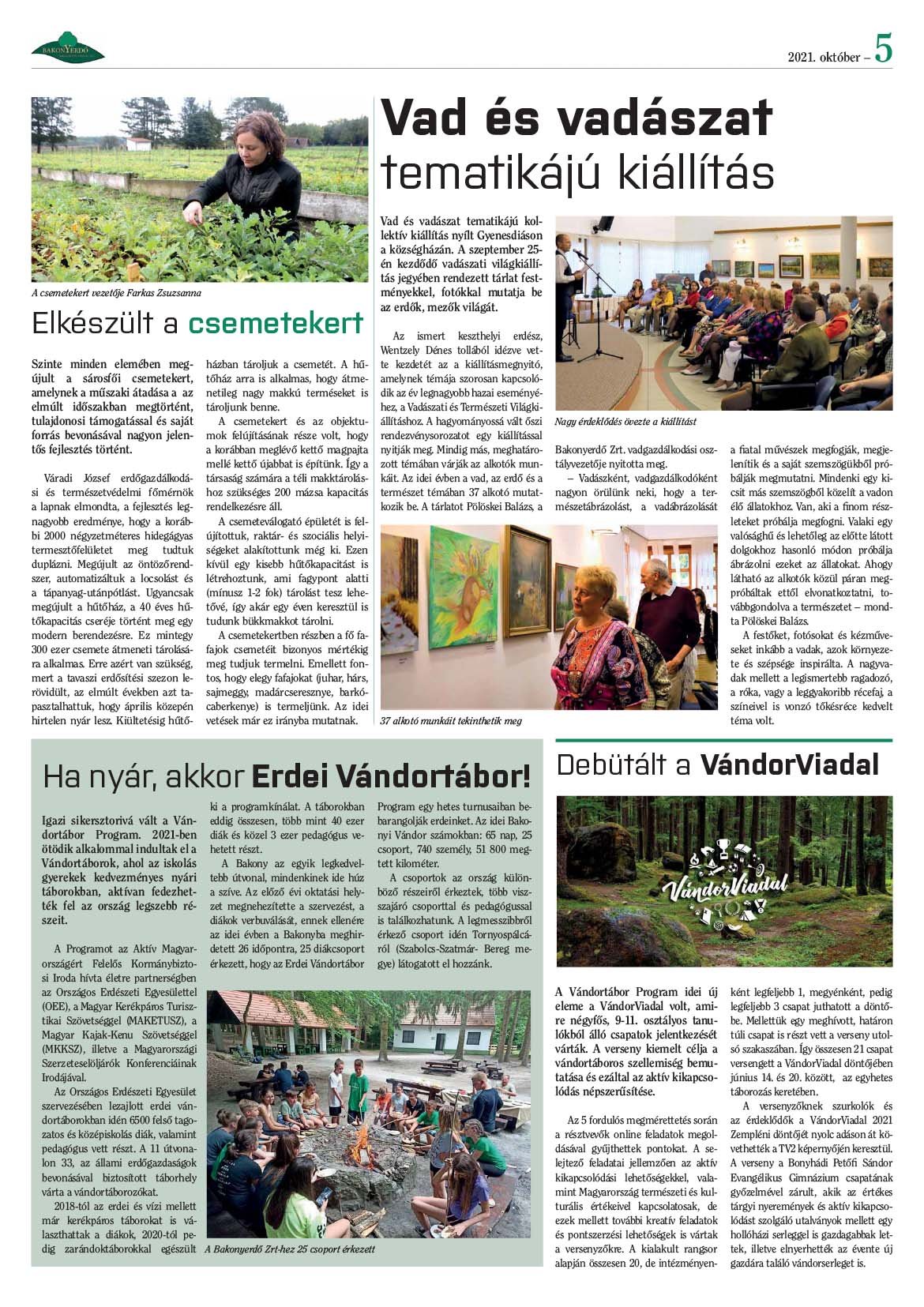 Vállalati újság 2021. október - XLVI. évfolyam, 3. szám 5. oldal