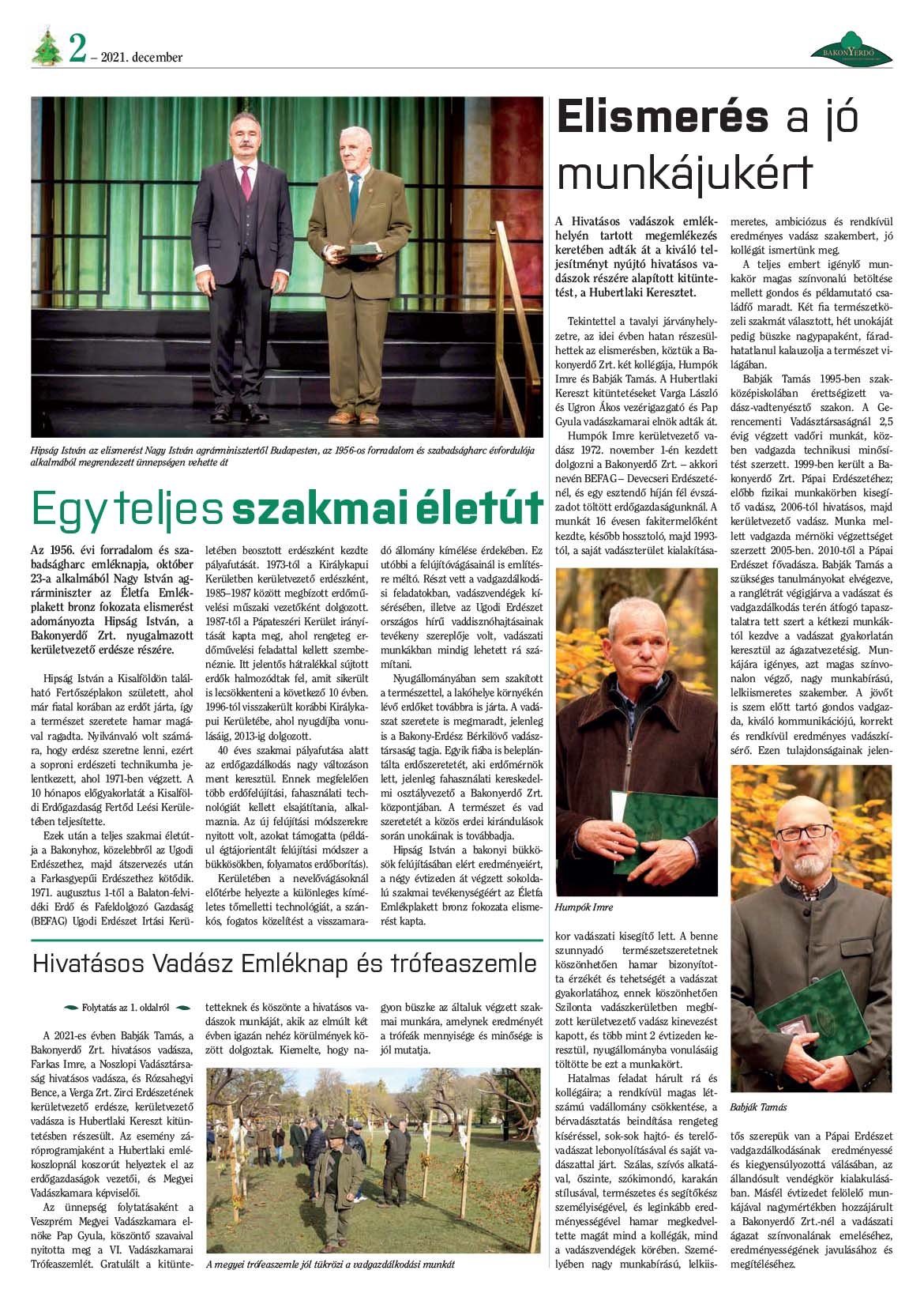 Vállalati újság 2021. december - XLVI. évfolyam, 4. szám 2. oldal