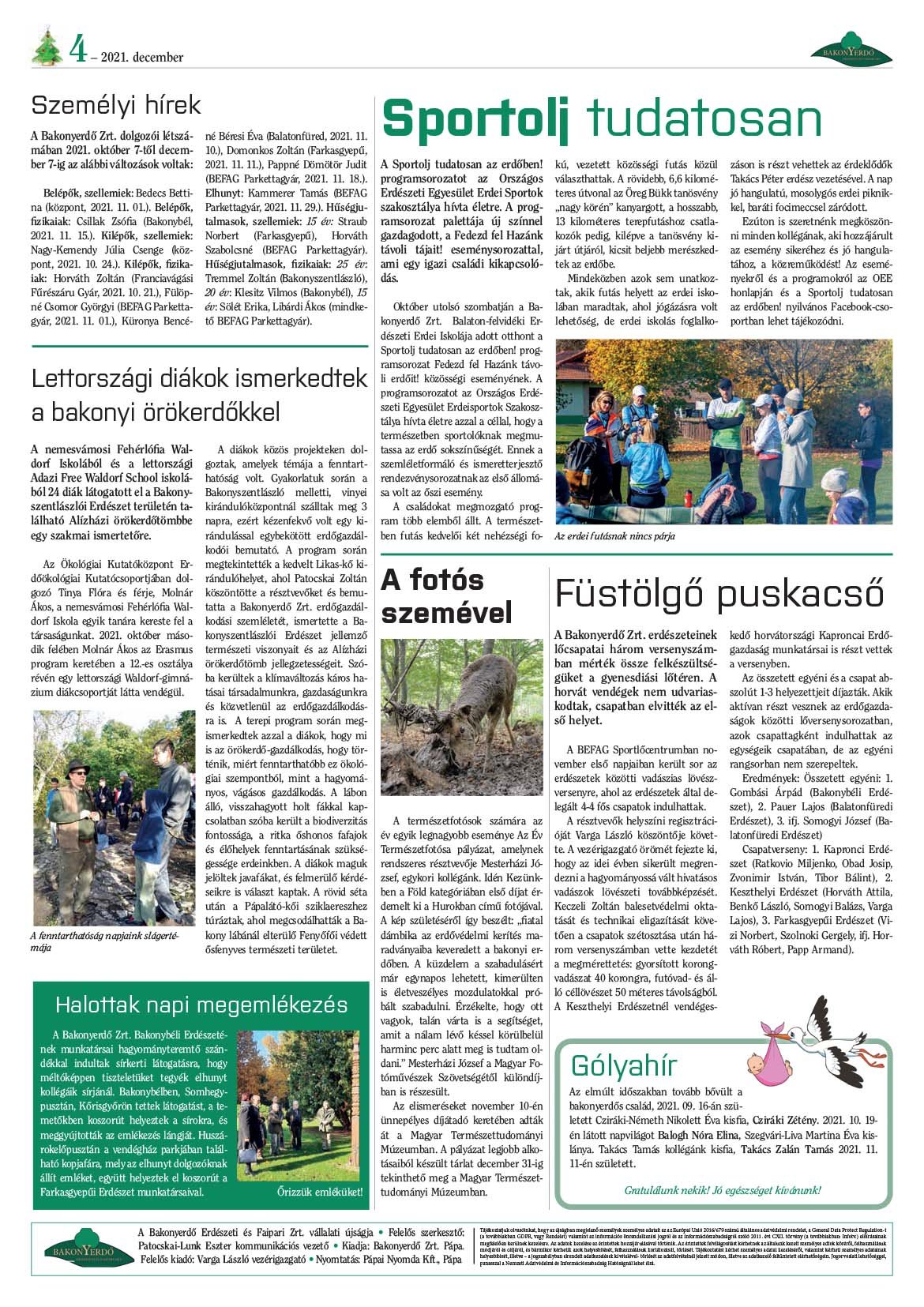 Vállalati újság 2021. december - XLVI. évfolyam, 4. szám 4. oldal