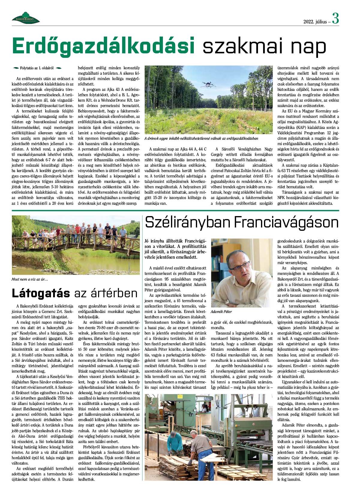 Vállalati újság 2022. július - XLVII. évfolyam, 2. szám 3. oldal