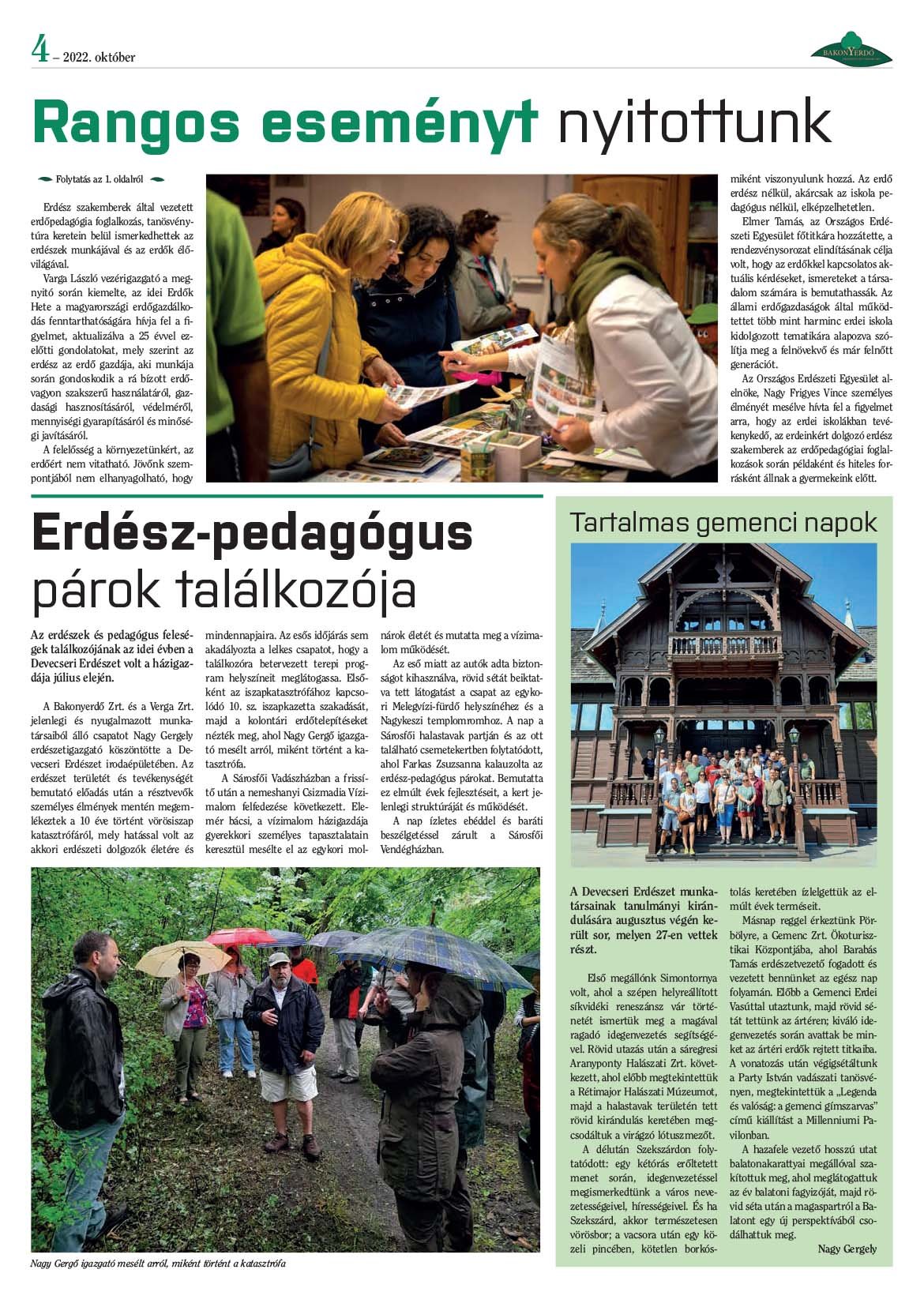Vállalati újság 2022. október - XLVII. évfolyam, 3. szám 4. oldal