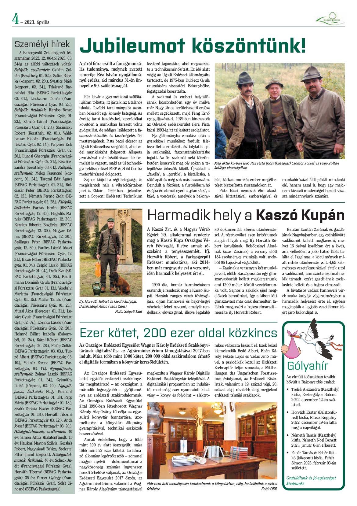 Vállalati újság 2023. április - XLVIII. évfolyam, 1. szám 4. oldal