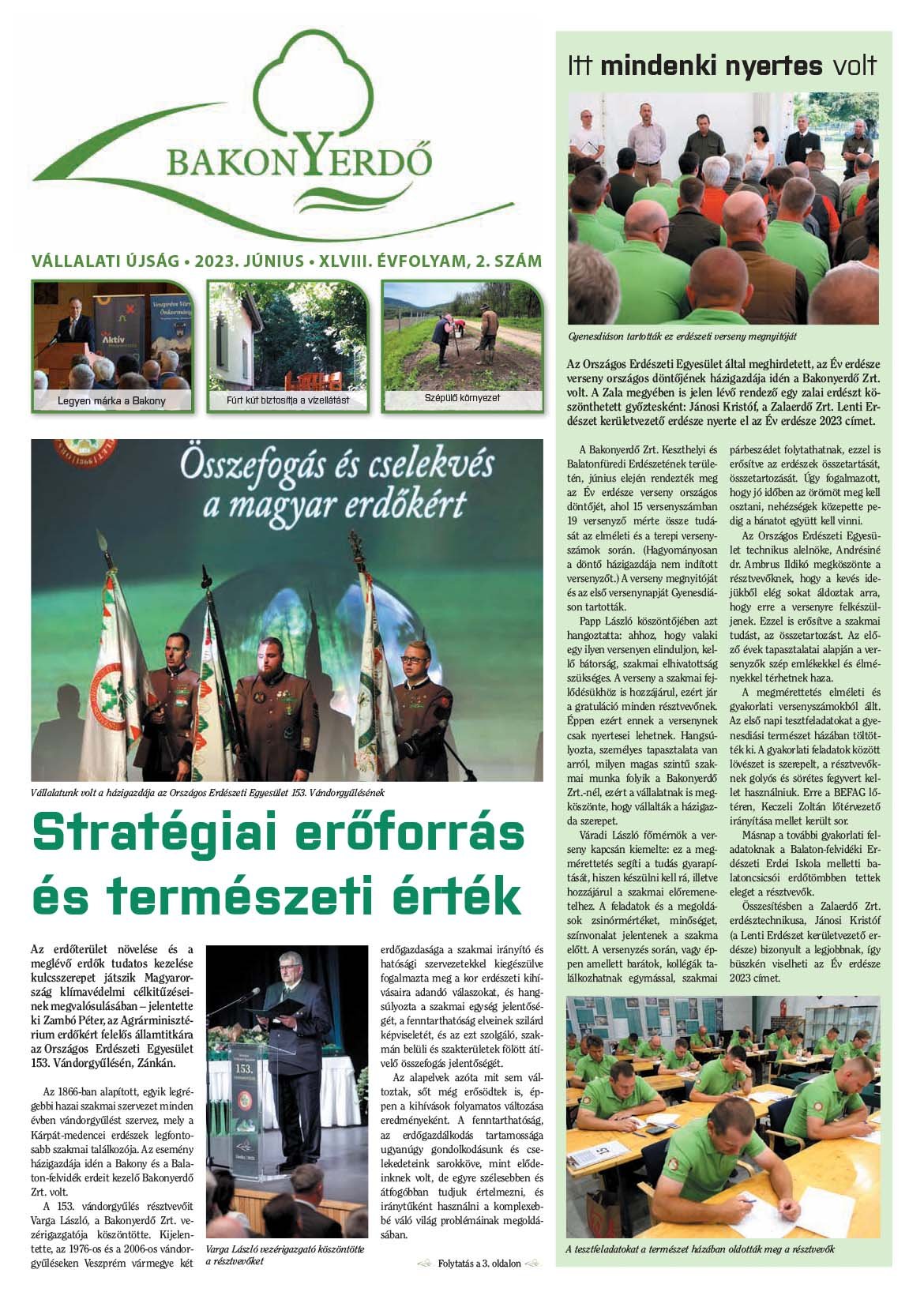 Vállalati újság 2023. június - XLVIII. évfolyam, 2. szám 1. oldal