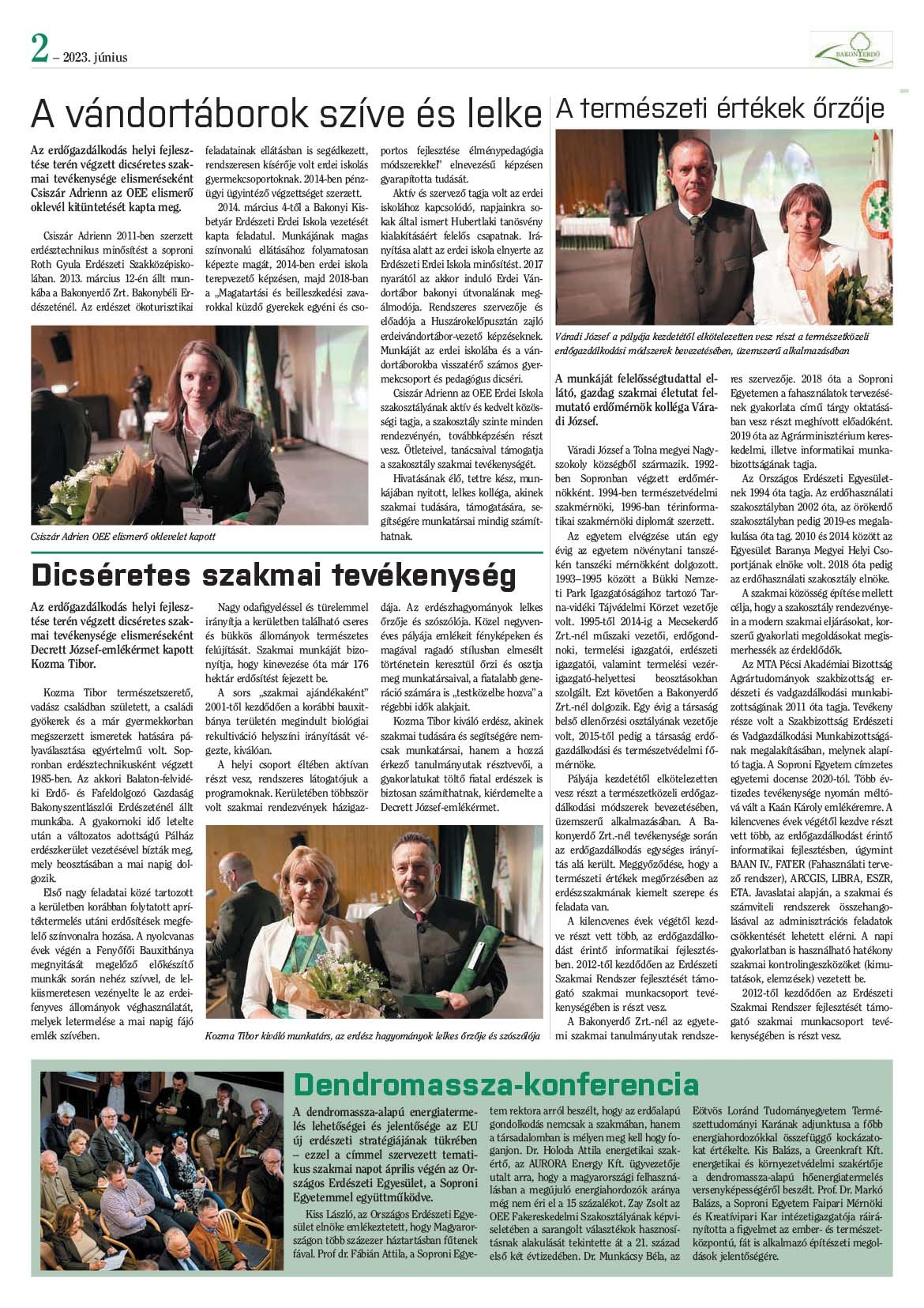 Vállalati újság 2023. június - XLVIII. évfolyam, 2. szám 2. oldal