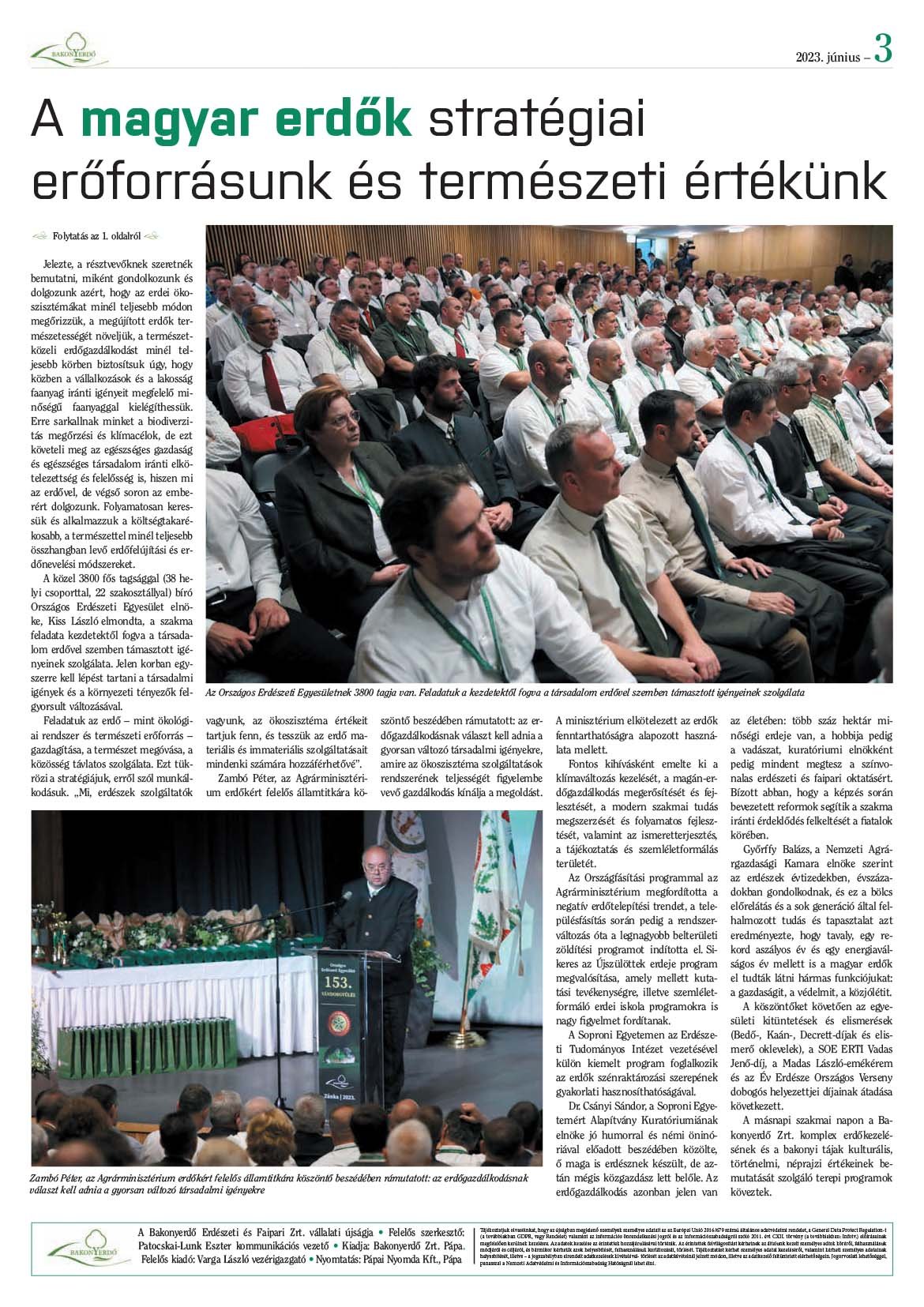 Vállalati újság 2023. június - XLVIII. évfolyam, 2. szám 3. oldal