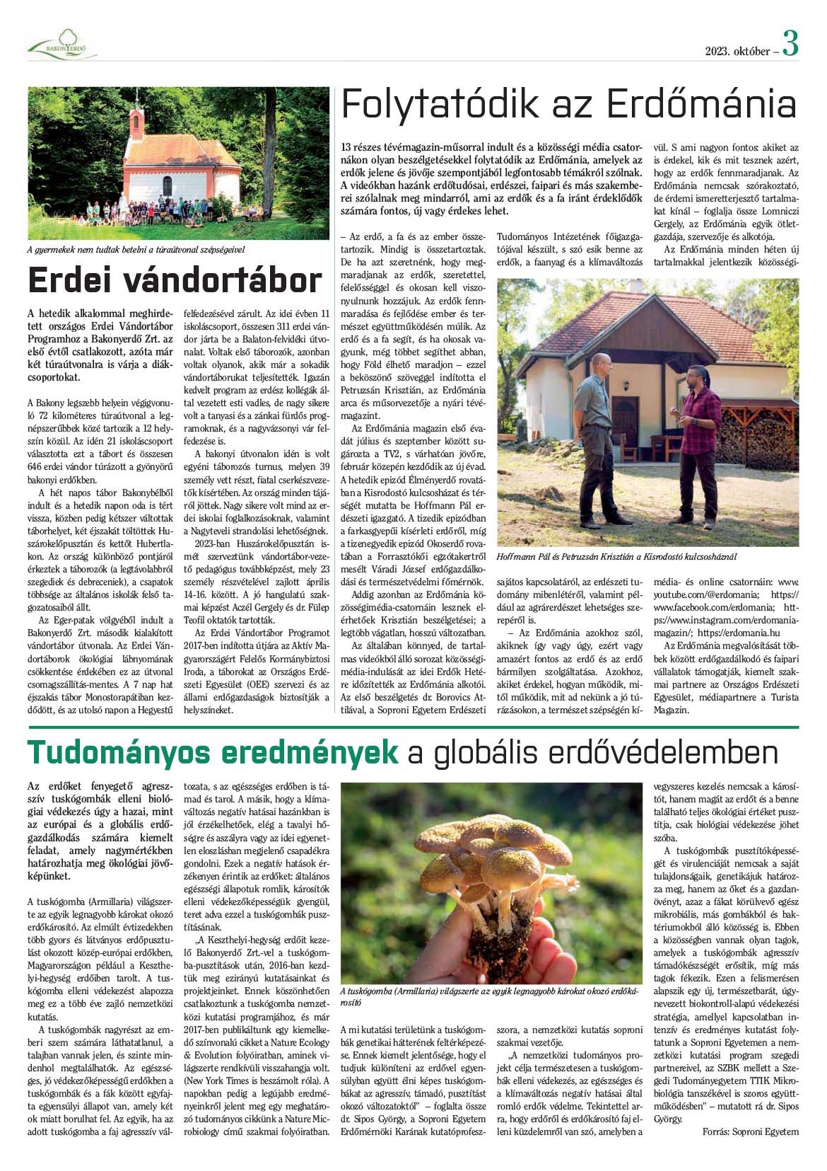 Vállalati újság 2023. október - XLVIII. évfolyam, 3. szám 3. oldal