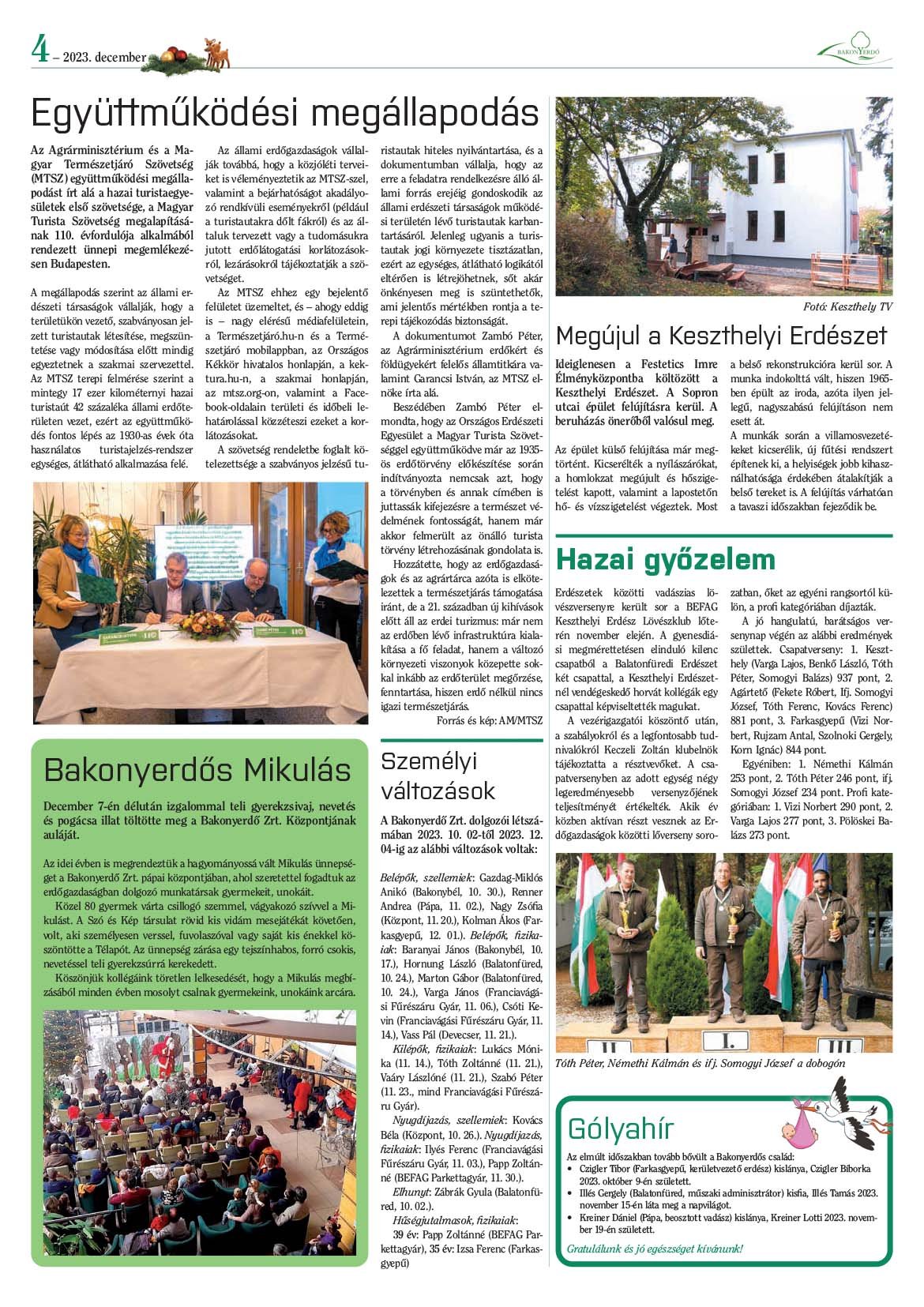 Vállalati újság 2023. december - XLVIII. évfolyam, 4. szám 4. oldal