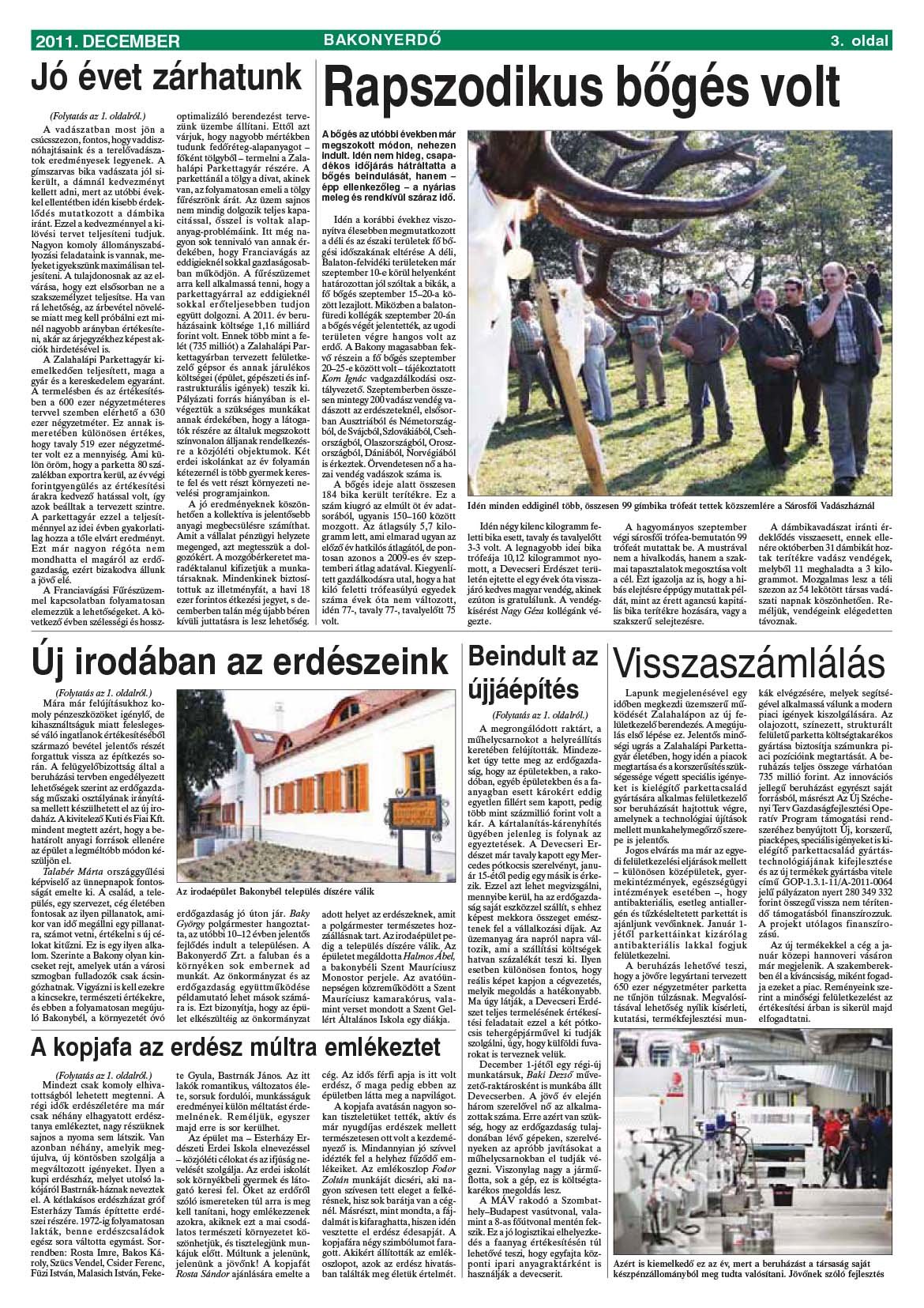 Vállalati újság 2011. december - XXXVII. évfolyam, 4. szám 3. oldal