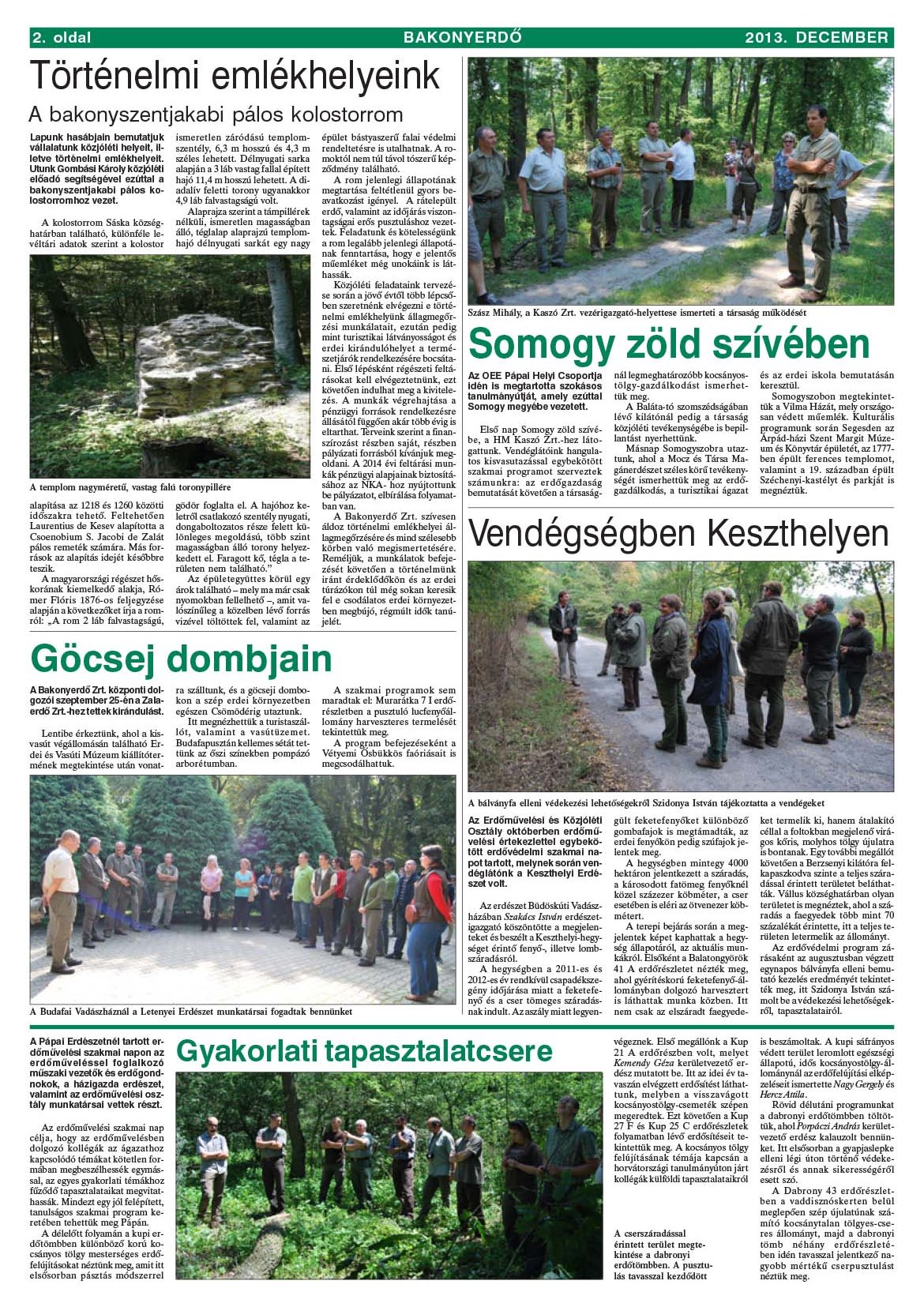Vállalati újság 2013. december - XXXIX. évfolyam, 4. szám 2 oldal