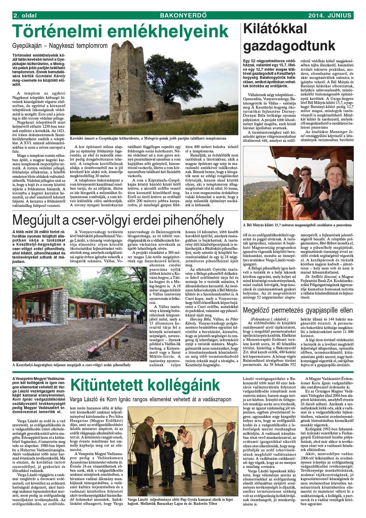 Vállalati újság 2014. június - XL. évfolyam, 2. szám 2. oldal