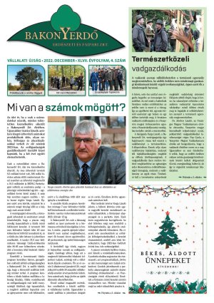Vállalati újság 2022. December - XLVII. évfolyam, 4. szám 1. oldal