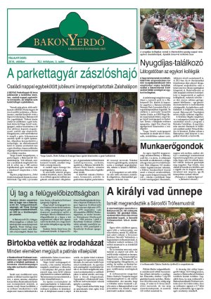 Vállalati újság 2016. október - XLII. évfolyam, 3. szám 1. oldal