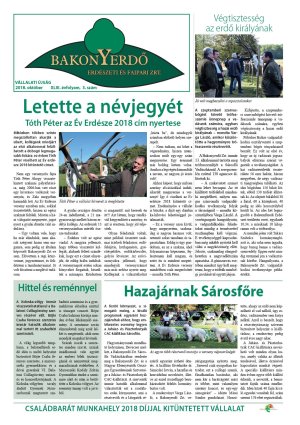 Vállalati újság 2018. október - XLIII. évfolyam, 3. szám 1. oldal