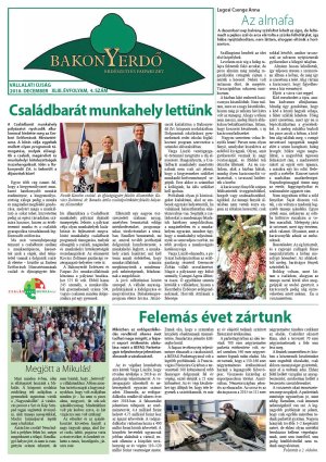 Vállalati újság 2018. december - XLIII. évfolyam, 4. szám 1. oldal