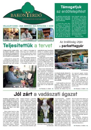 Vállalati újság 2020. március - XLV. évfolyam, 1. szám 1. oldal