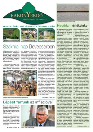 Vállalati újság 2022. július - XLVII. évfolyam, 2. szám 1. oldal