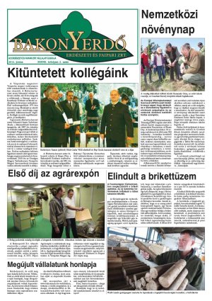 Vállalati újság 2012. június - XXXVIII. évfolyam, 2. szám 1. oldal